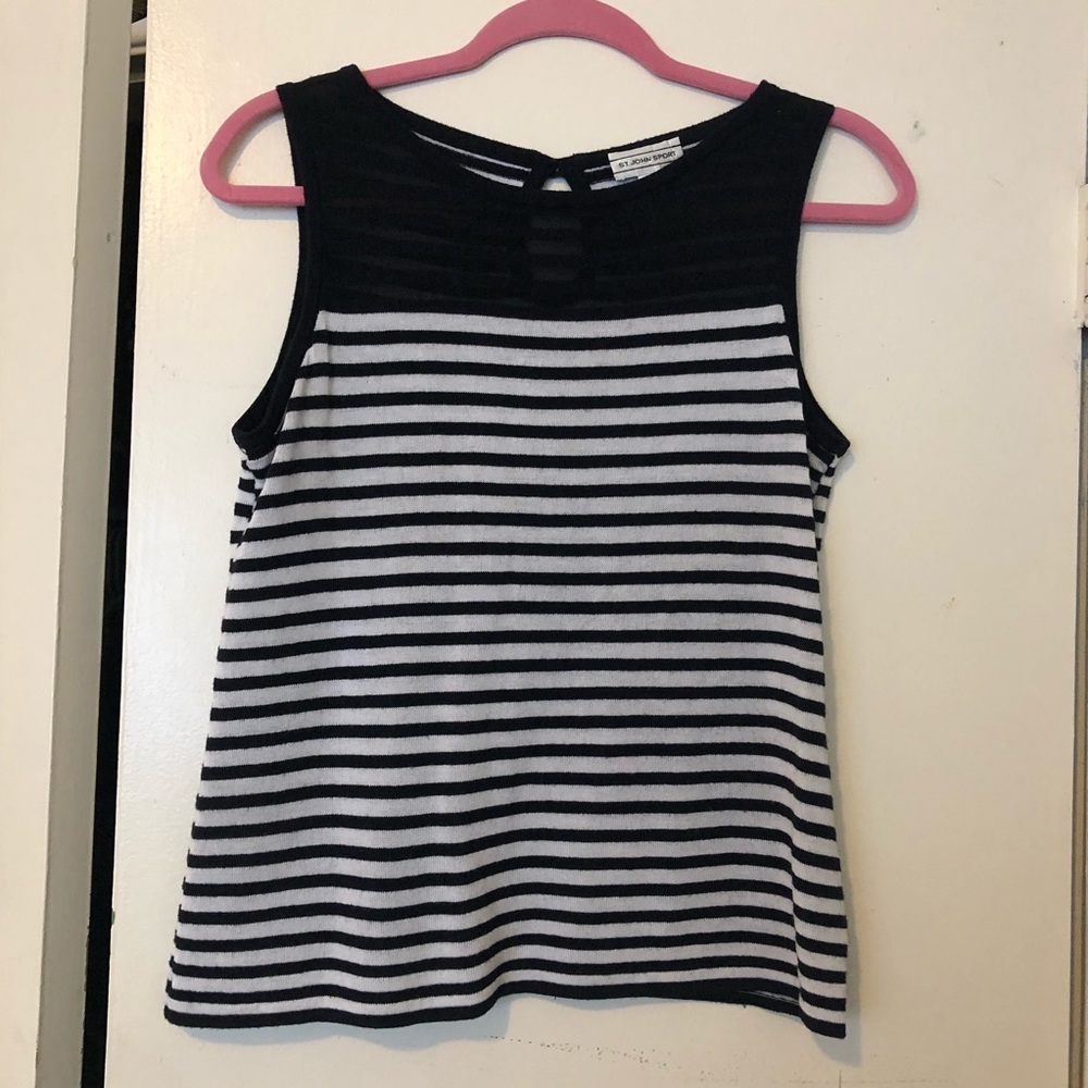 - ST John sport striped sleeveless top